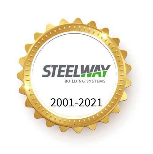 Award badge Steelway Awards Twenty Years of Service 2001 - 2021