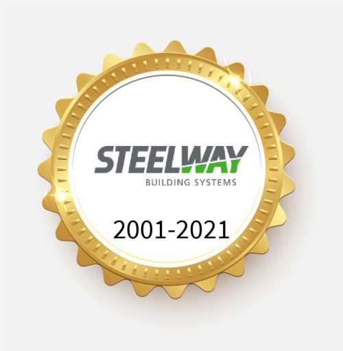 Award badge Steelway Awards Twenty Years of Service 2001 - 2021