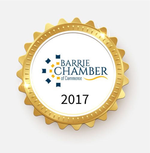 Award badge Barrie Chamber of Commerce Mid Sized Business of the Year 2017