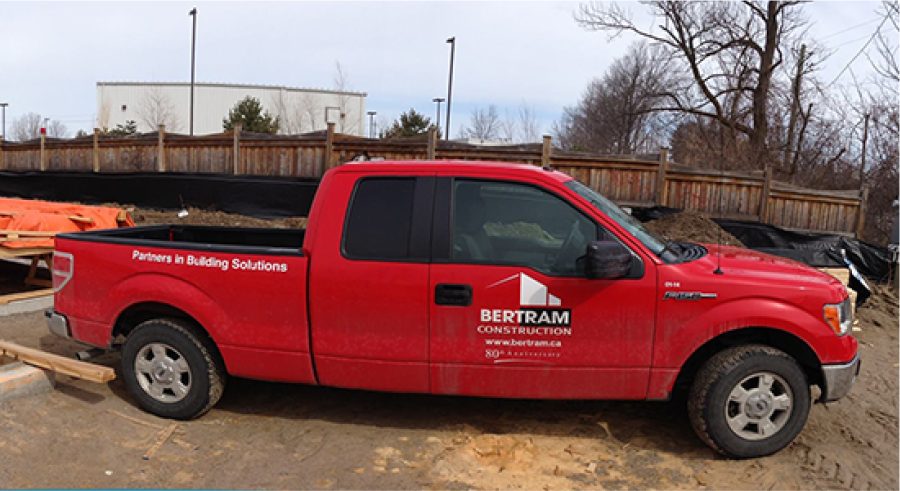 Bertram Construction red truck